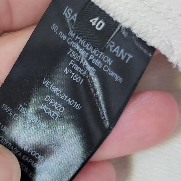 Isabel Marant  Dipazo ruffled belted cotton-twill jacket in cream color - Picture 6 of 7